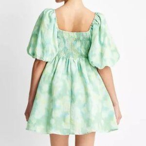 Women's Tie Dye Puff Short Sleeve Dress